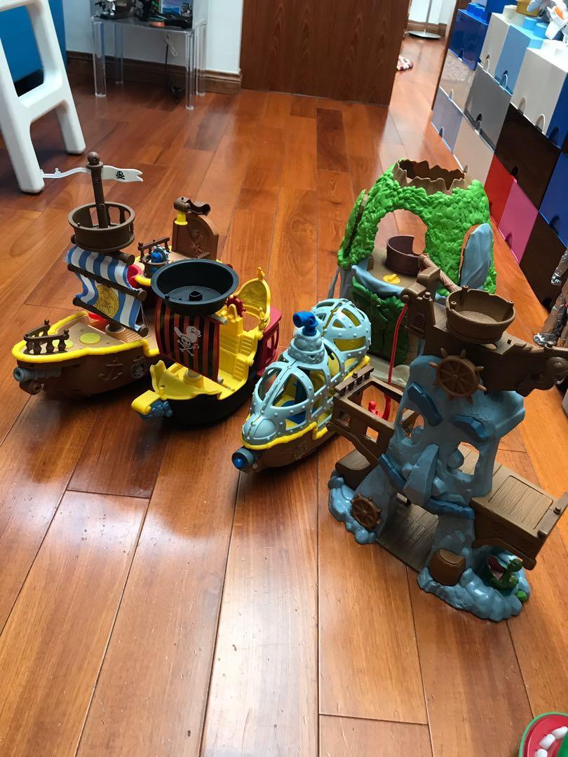 Mattel Disney jake and neverland pirate lot ship and hide out, Hobbies &  Toys, Toys & Games on Carousell