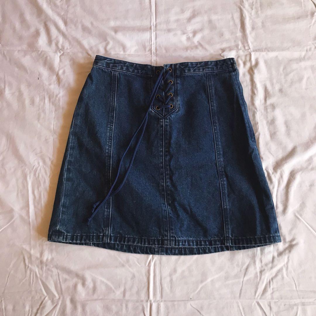 muji denim skirt