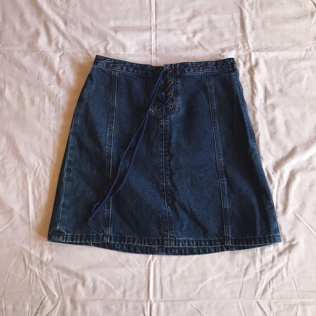 muji denim skirt