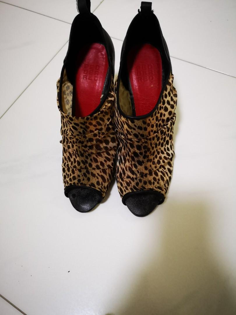 red leopard booties