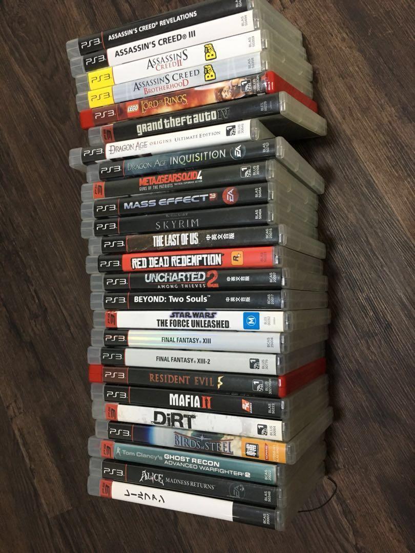 PS3 Games (Category: PlayStation) located in Singapore. Submitted by tsihui.1 (Listing ID 190098574, Image 1). Description: All in good condition. 1 for $10, 3 for $25, buy 5 get 1 free！ Get this entire set (22 games) at $130 Price excludes postage Items sold 1. Alice: the madness returns 2. Birds of steel 3. DiRT 4. FF XIII -2 Items reserved 1. .