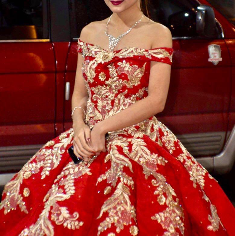 debut gown red