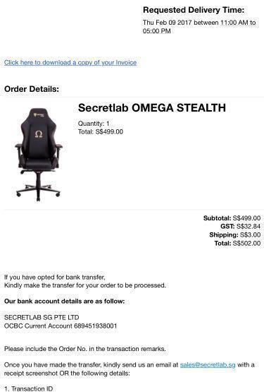 Secret Lab Omega Stealth Gaming Chair Furniture Home Living