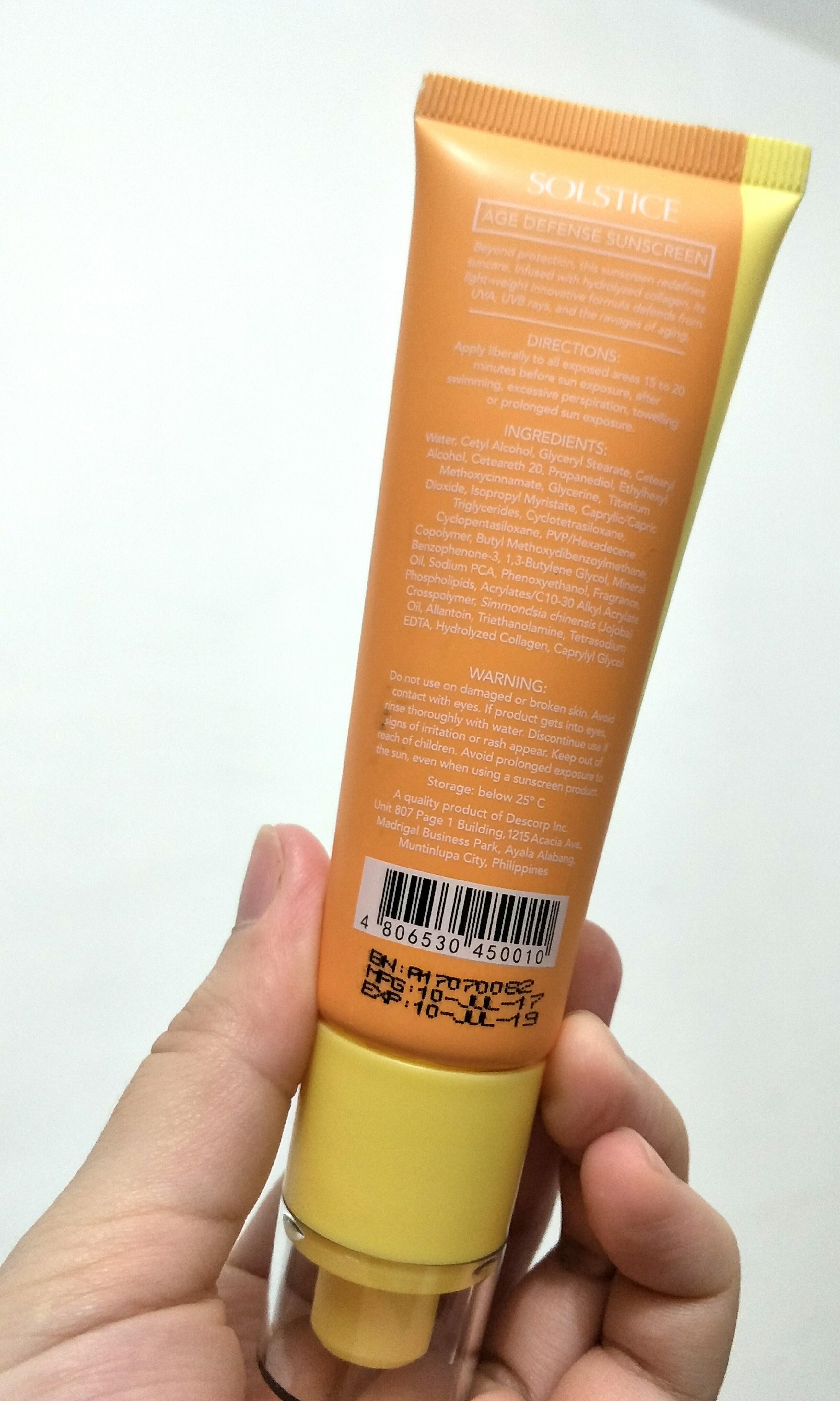 Solstice Age Defense Sunscreen, Beauty & Personal Care, Face, Face Care ...
