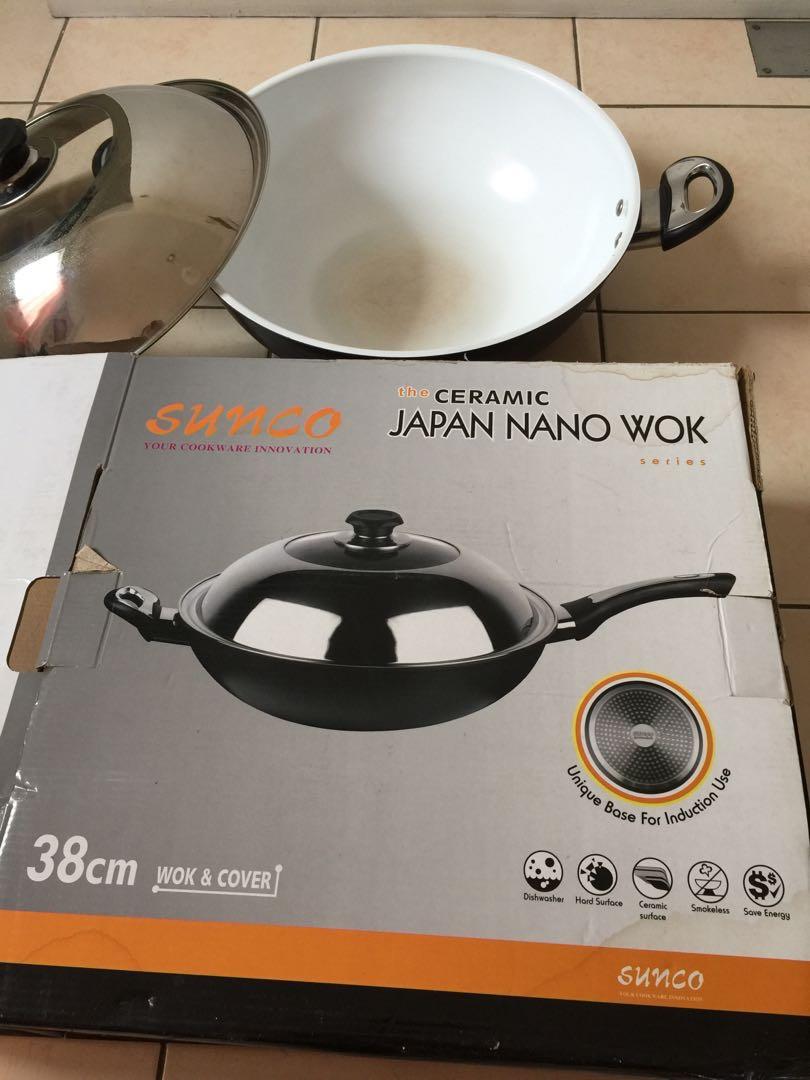Sunco ceramic Japan nano wok, Furniture & Home Living, Kitchenware