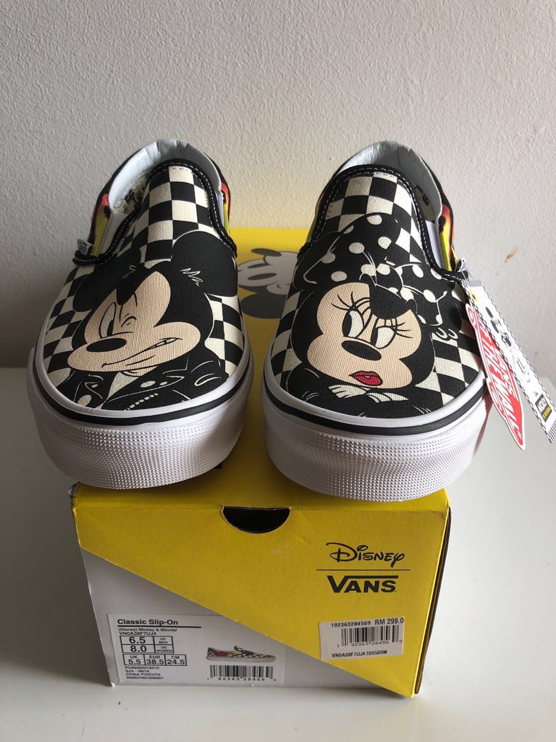 Vans x Mickey Minnie Slip On Checked Flame Men s Fashion