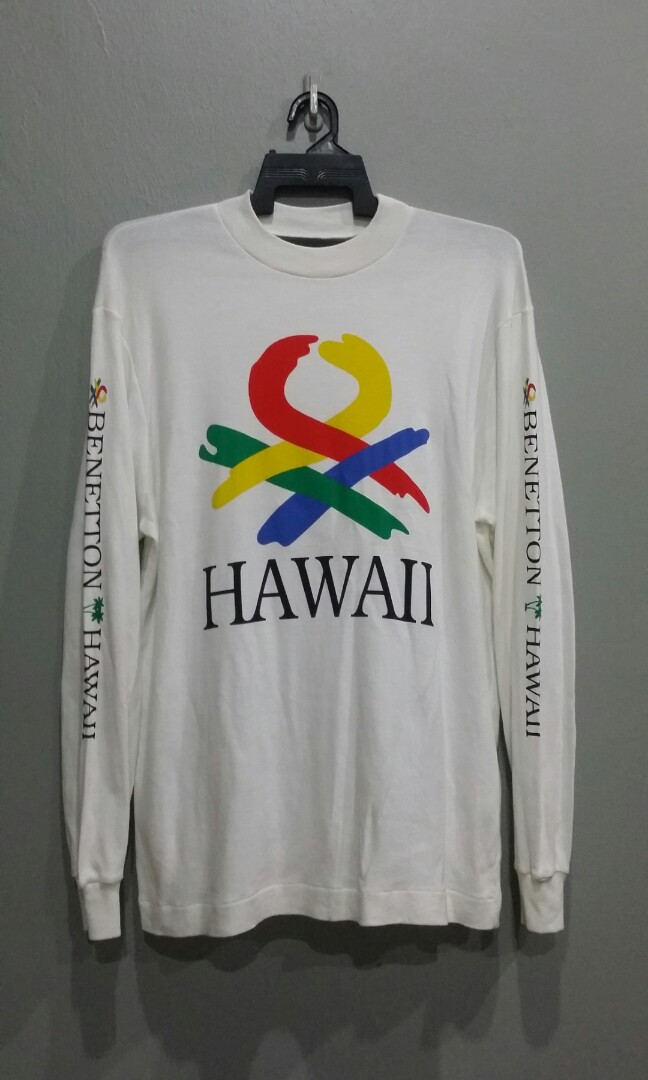 Vintage United Colors of Benetton Hawaii Long Sleeve T Shirt, Men's  Fashion, Tops & Sets, Tshirts & Polo Shirts on Carousell