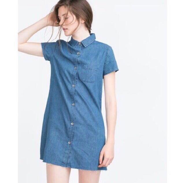 zara denim shirt dress