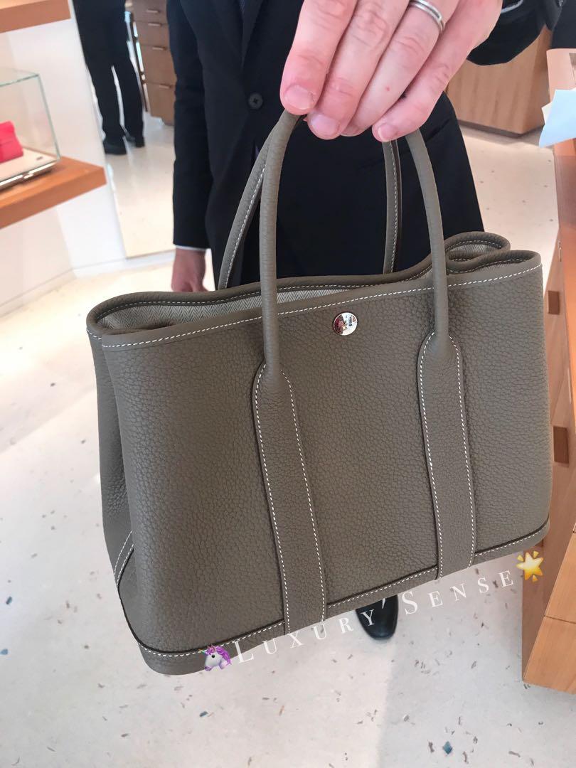 剛10月 法國hermes 買入 Garden Party 30 Etoupe 18 大象灰