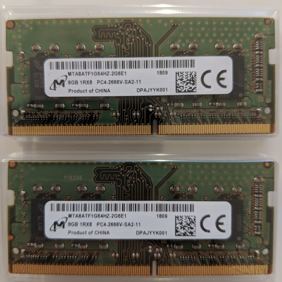 16gb 2 X 8gb Ram Upgrade Ddr4 Sdram 2666 Mt S Cl19 Sodimm Electronics Computer Parts Accessories On Carousell
