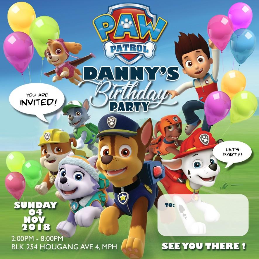 Birthday Invite Paw Patrol Design Craft Art Prints On Carousell
