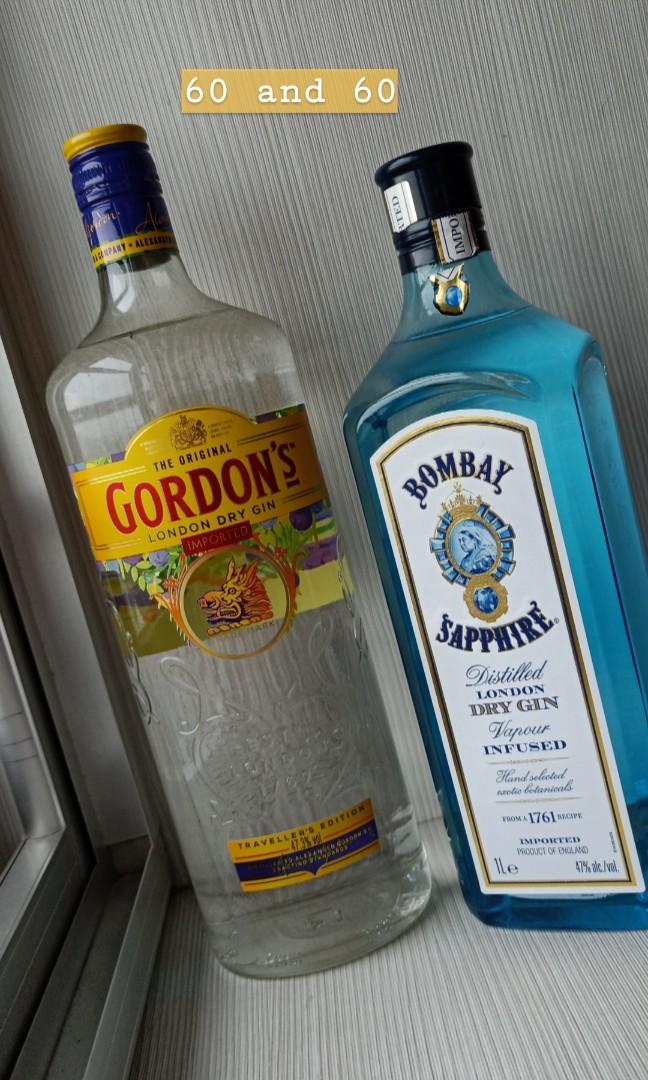 Bombay Sapphire And Gordons Gin Food Drinks Beverages On Carousell
