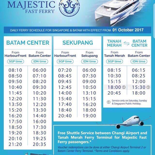 Cheapest majestic batam ferry ticket 2 way (tax included), Tickets
