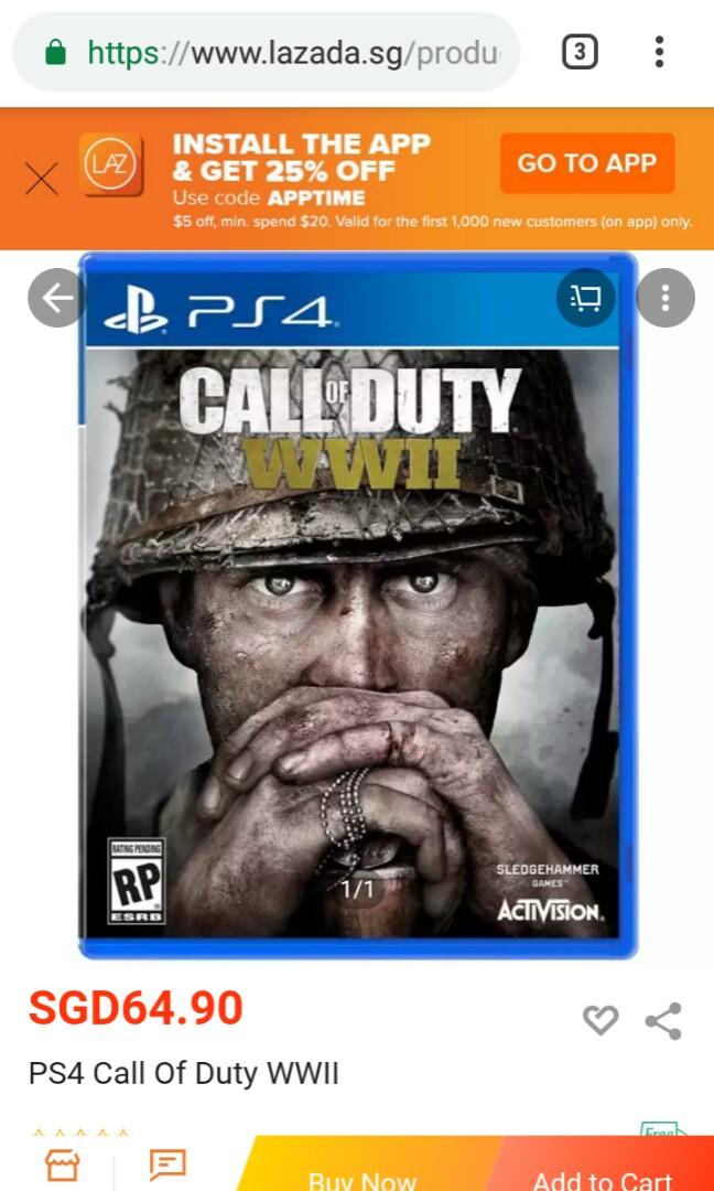 COD WW2 (Category: PlayStation) located in Singapore. Submitted by danishafiq (Listing ID 194629521, Image 1). Description: CONDITION 9/10.
