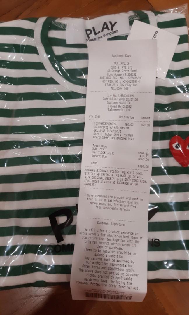 Comme Des Garcons striped long sleeve T shirt