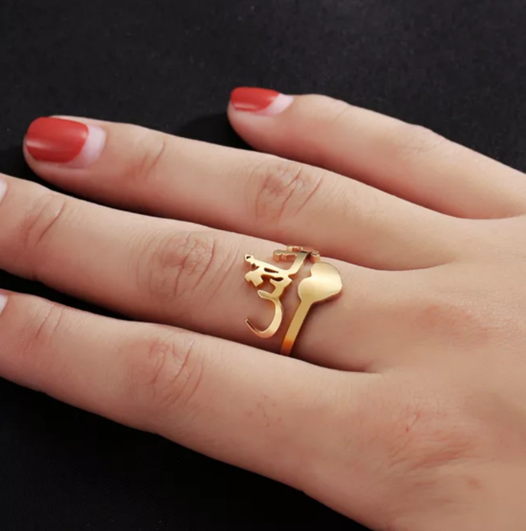 BIG SALE Custom Arabic Name Ring for Women Stainless Steel Spiral