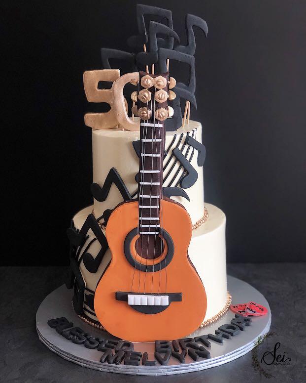 Music guitar theam cake pineapple 1 kg