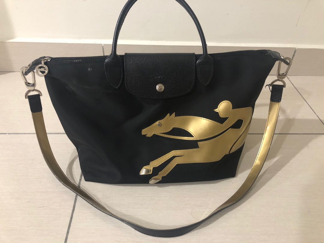 Longchamp Le Pliage Neo Cavalier Golden Horse Tote