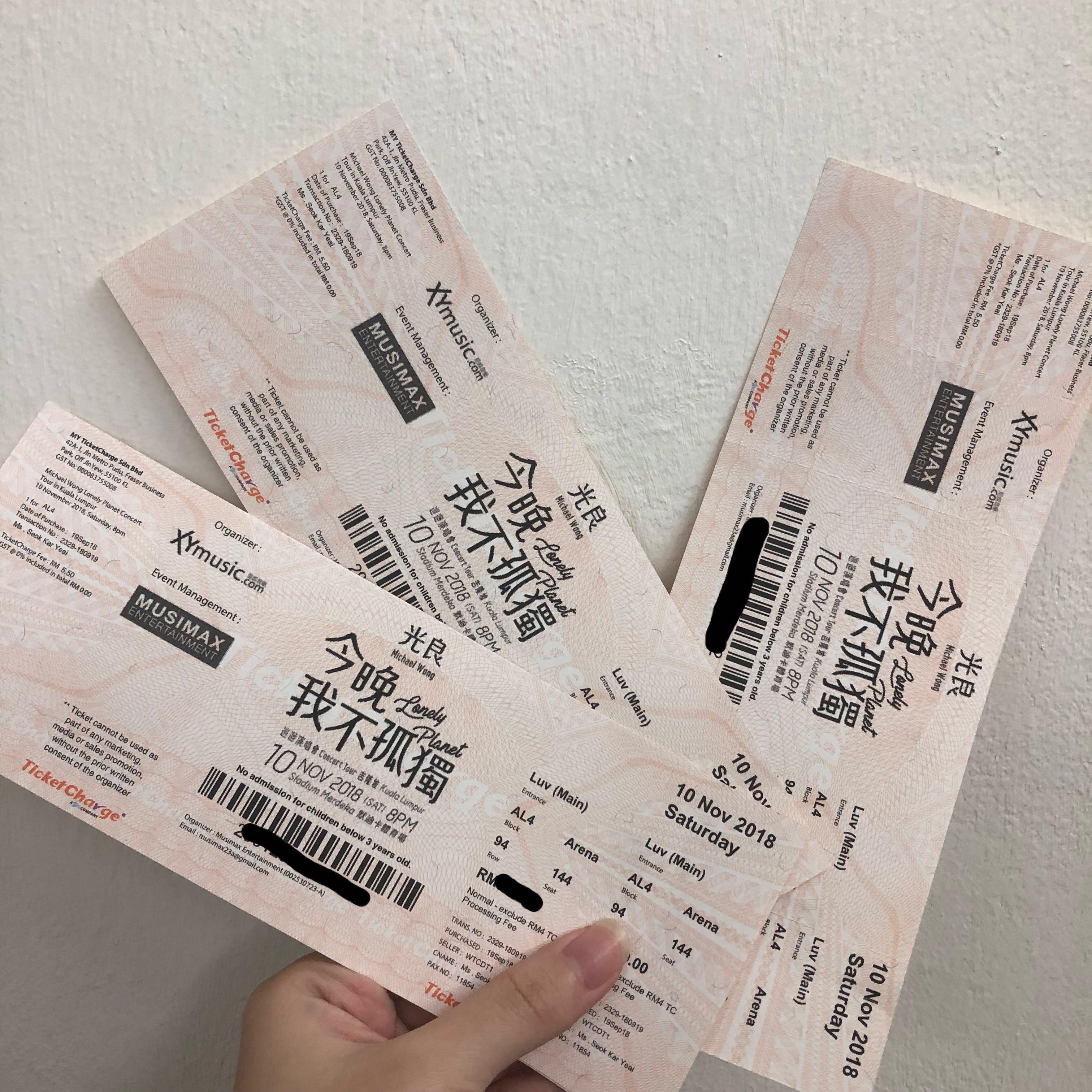 Michael Wong concert tickets , Tickets & Vouchers, Event Tickets on Carousell