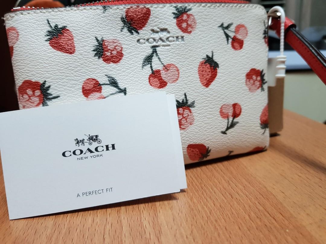 strawberry wallet coach
