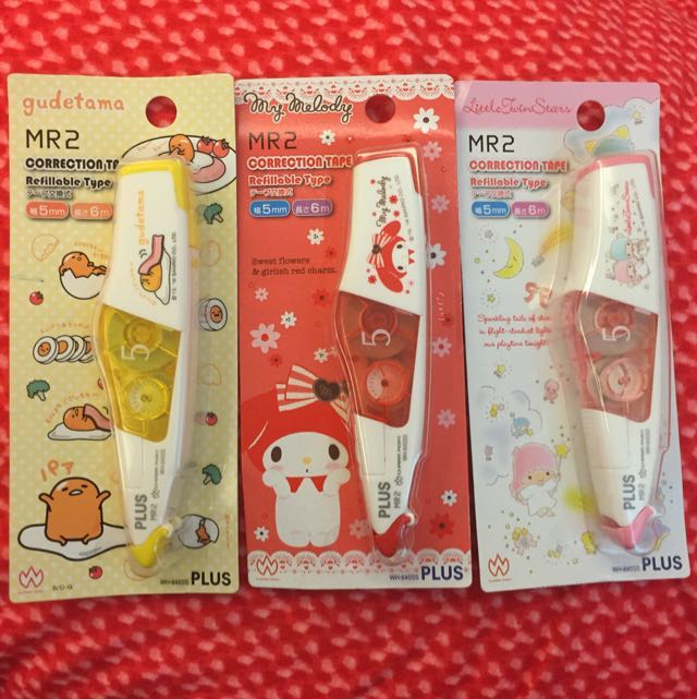 Plus X Sanrio Mr2 Correction Tape Limited Edition Books Stationery Stationery On Carousell