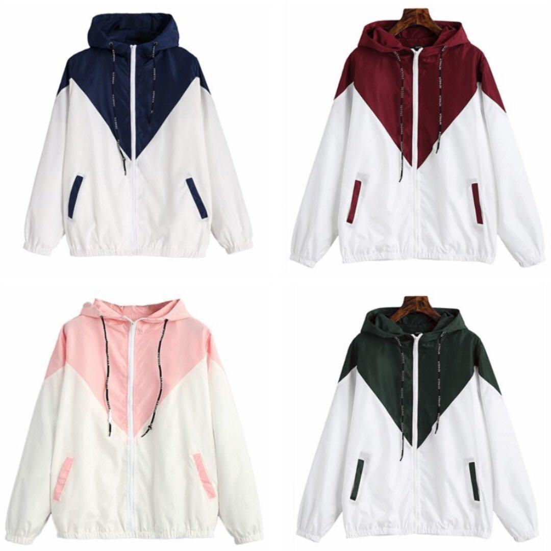 Zaful two tone hooded windbreaker cheap