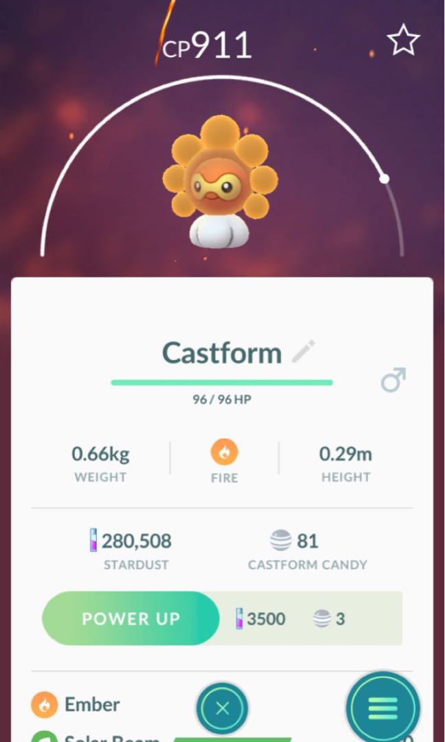 Pokemon Go Castform Fire Toys Games Video Gaming Video Games On Carousell