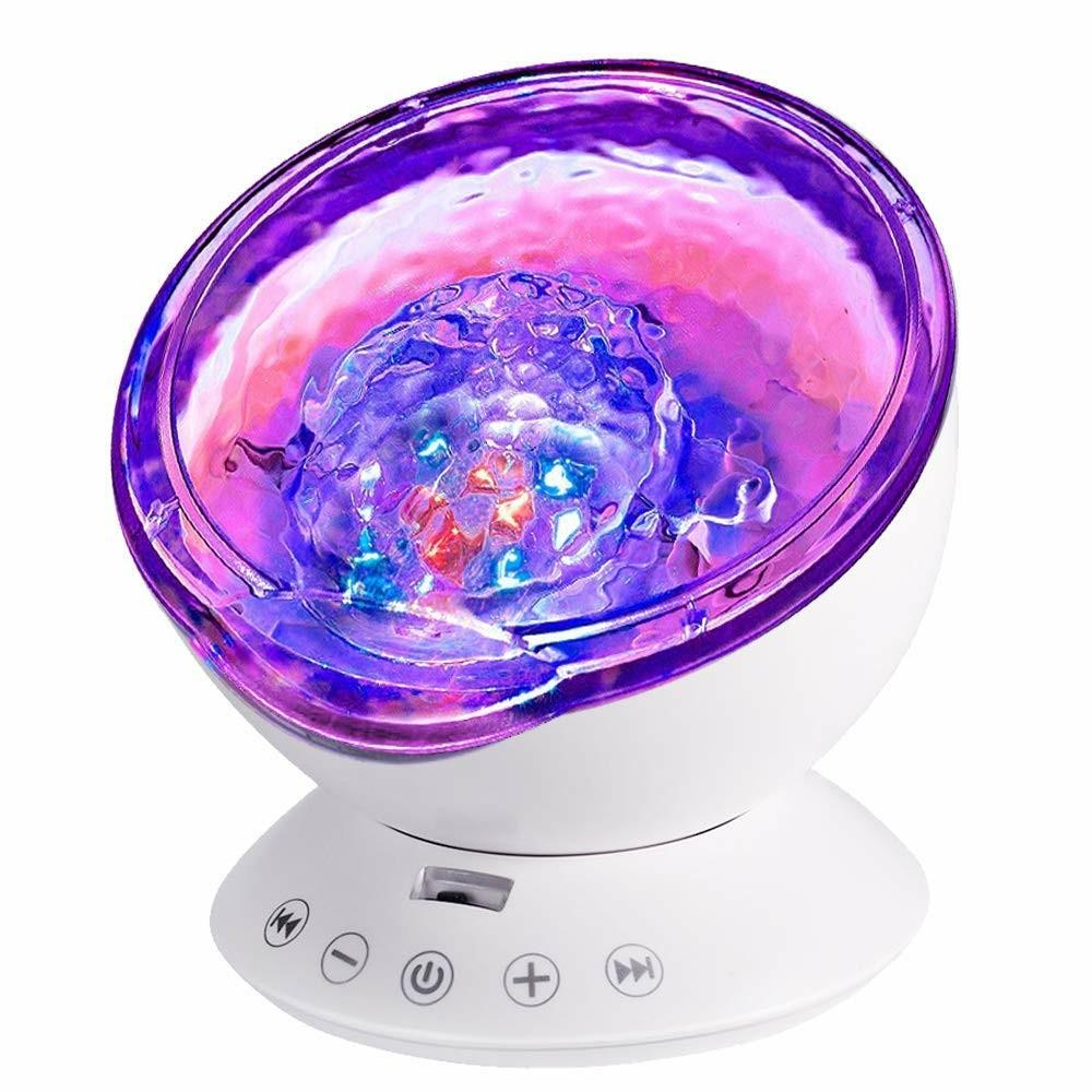 Remote Control Ocean Wave Projector 12 LED &7 Colors Night Light with