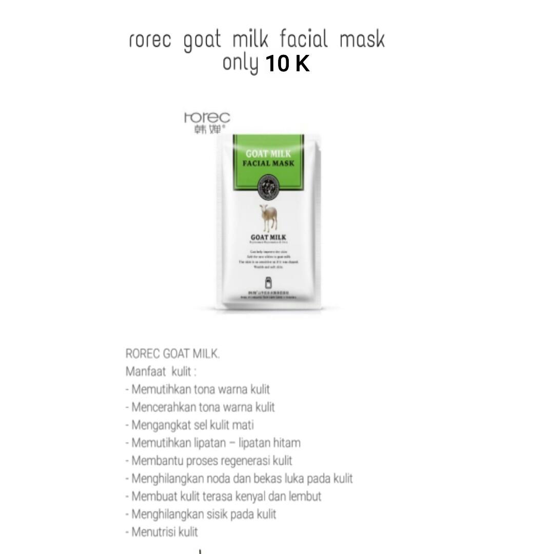Rorec Milk Facial Mask Kesehatan Kecantikan Kulit Sabun Tubuh Di Carousell