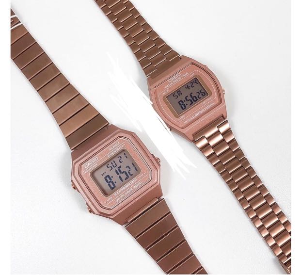 Rose gold casio watch -twinning, Women 