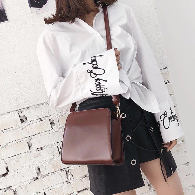 Sling Handbag Hand Bag Backpack Small Minimalist H M F21 Bag For Women Woman Ladies Girls Leather Bag Plain Simple Casual Work Office Big Large Bag Structured Boxy Women S Fashion Bags Wallets