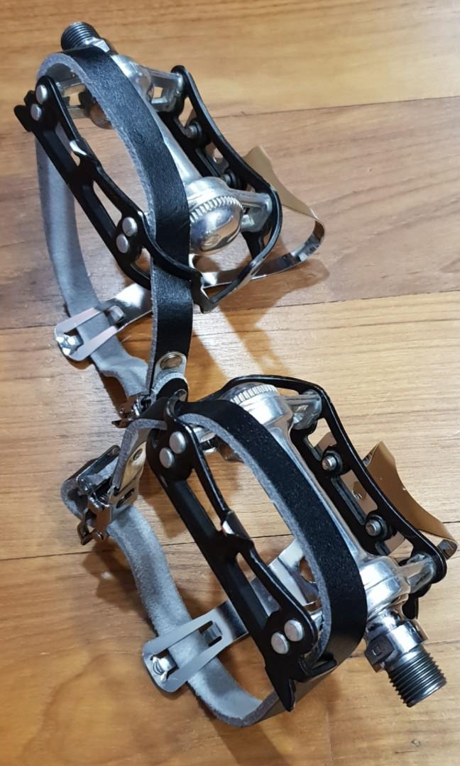 Vintage Campagnolo Pedals Toe Cages Straps, Sports Equipment, Bicycles