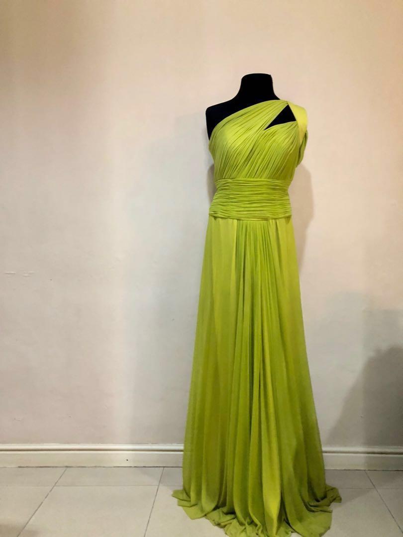 yellow and green gown