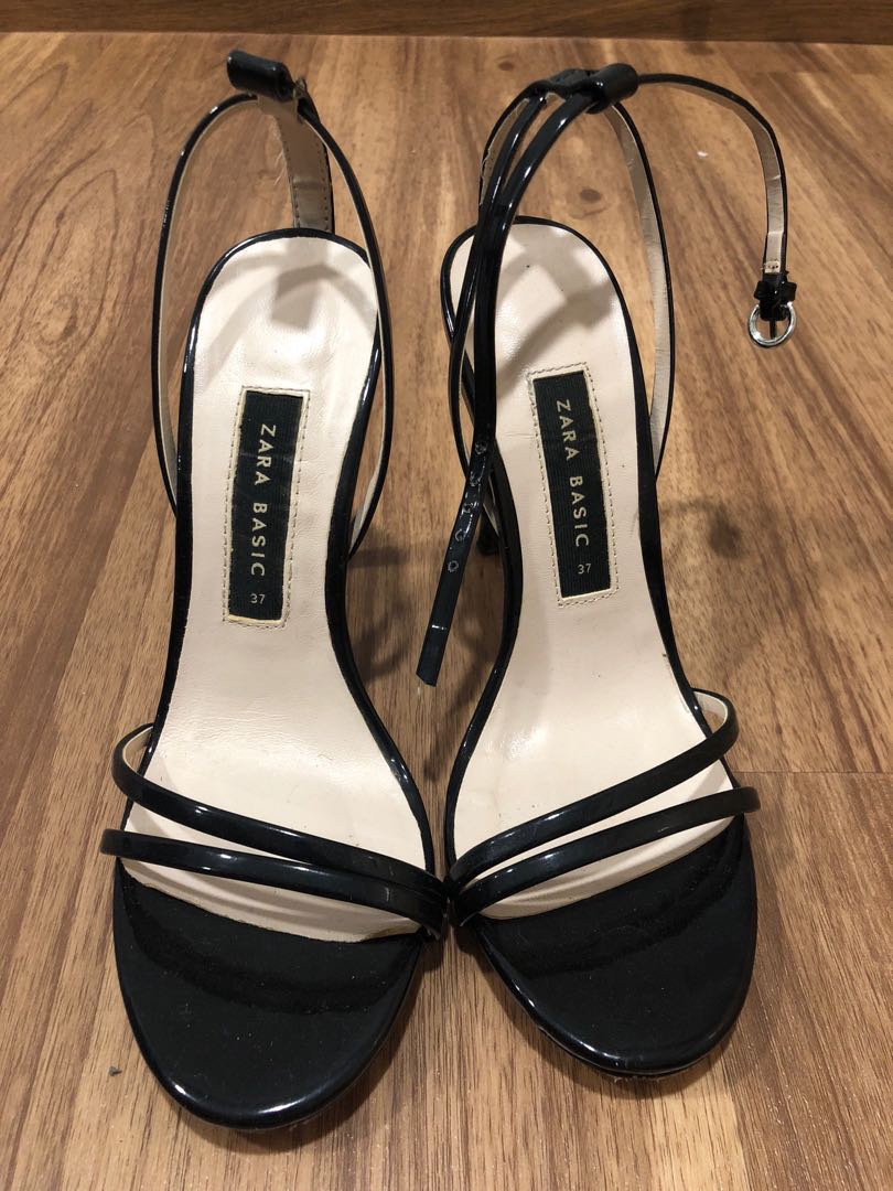 Buy > black strappy heels zara > in stock