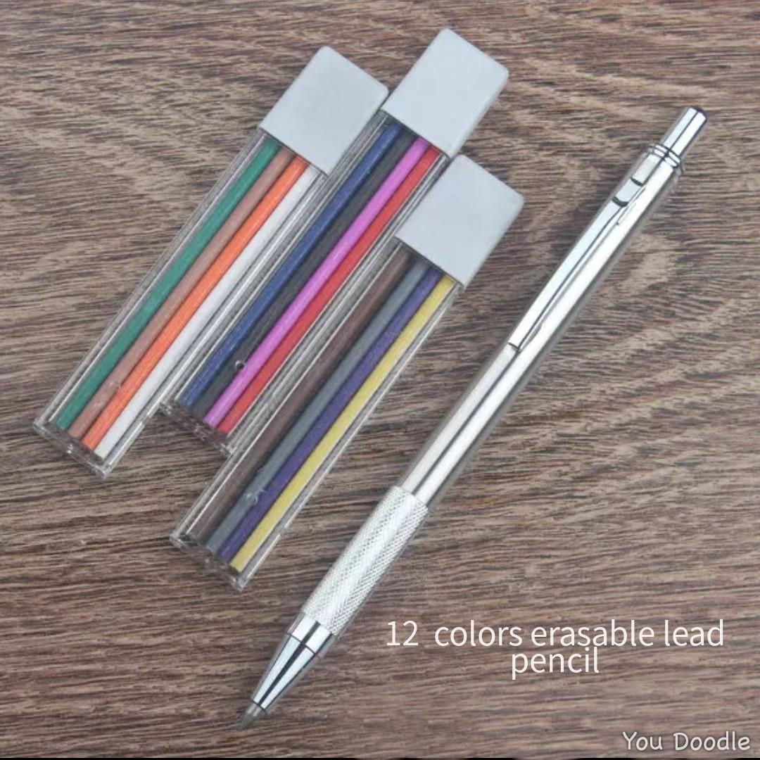 12 Erasable Color Mechanical Pencil 3mm Set Books Stationery