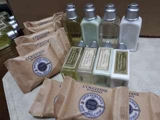 L'Occitane Travel Toiletries and Other Brands (soap, shampoo, conditioner, lotion)
