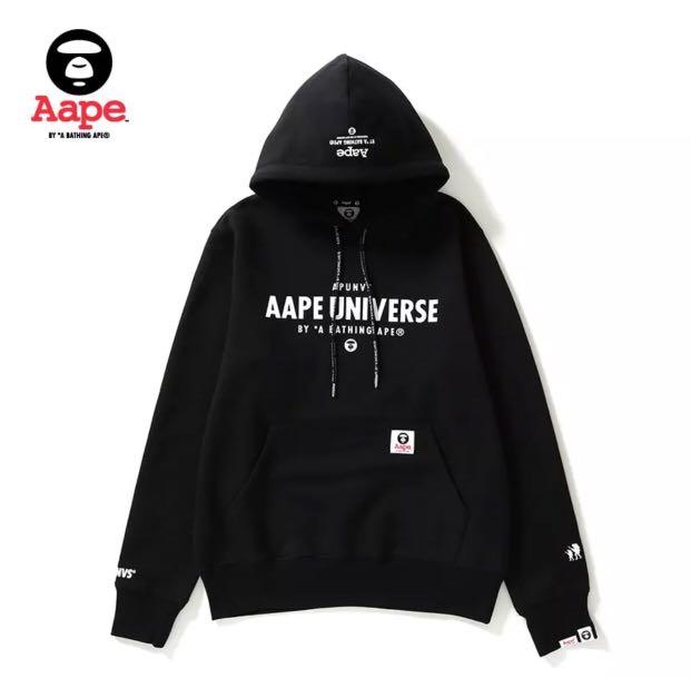 aape hoodie black