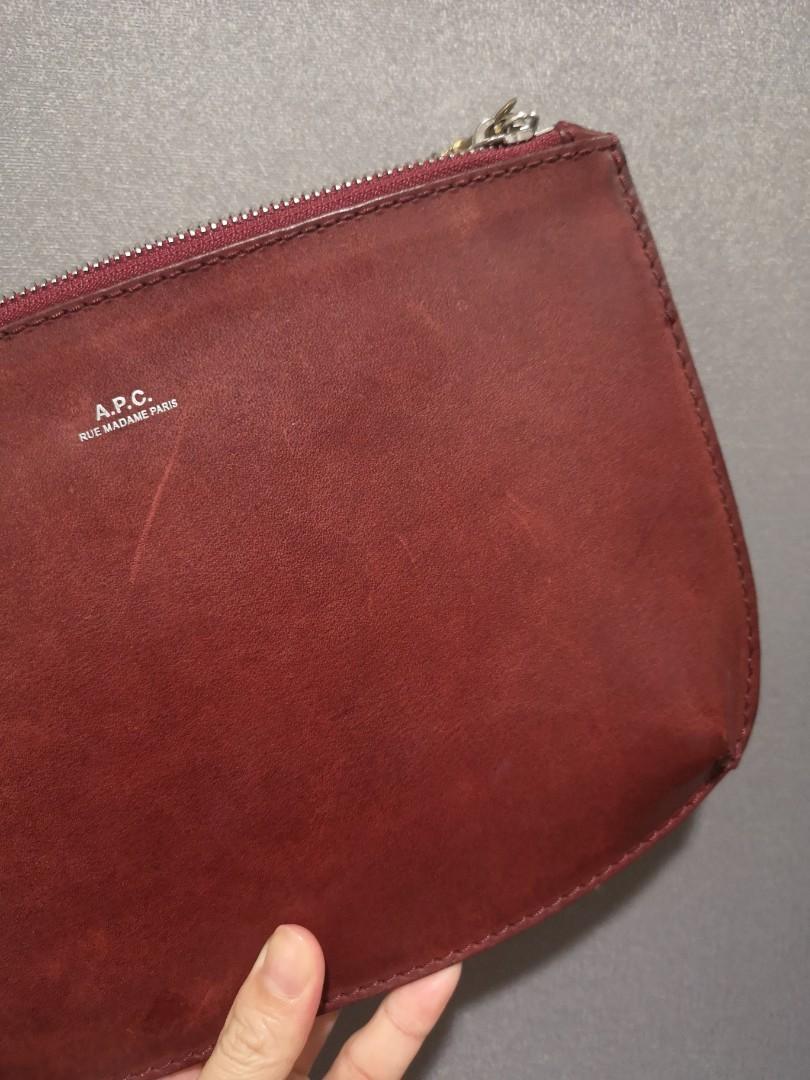 A.P.C. leather sarah clutch pouch