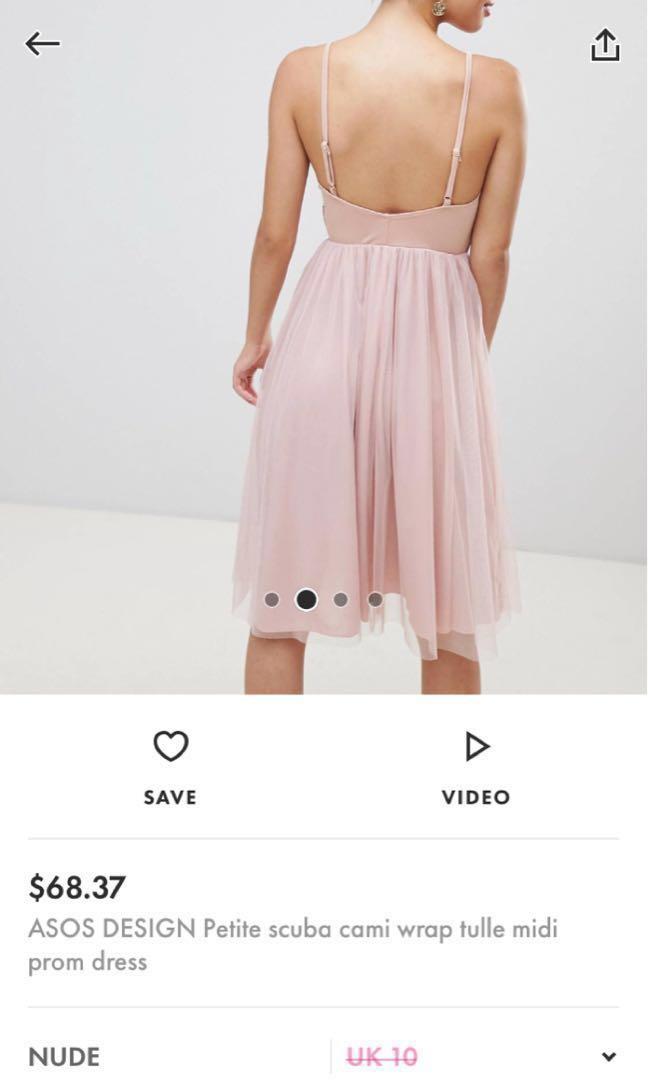 Asos design scuba cami prom midi dress clearance