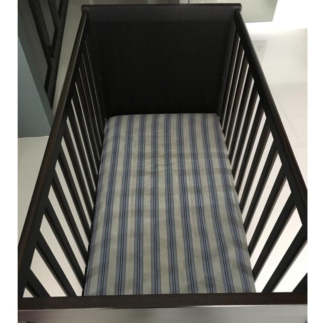 Baby Cot Sundvik Cot Black Brown Babies Kids Cots Cribs