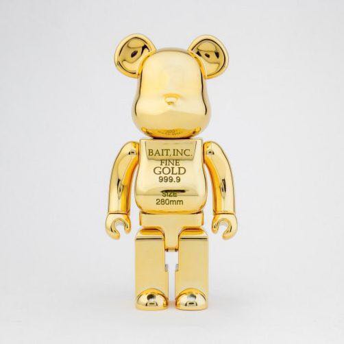 Bearbrick bait gold bar 100 gold clearance