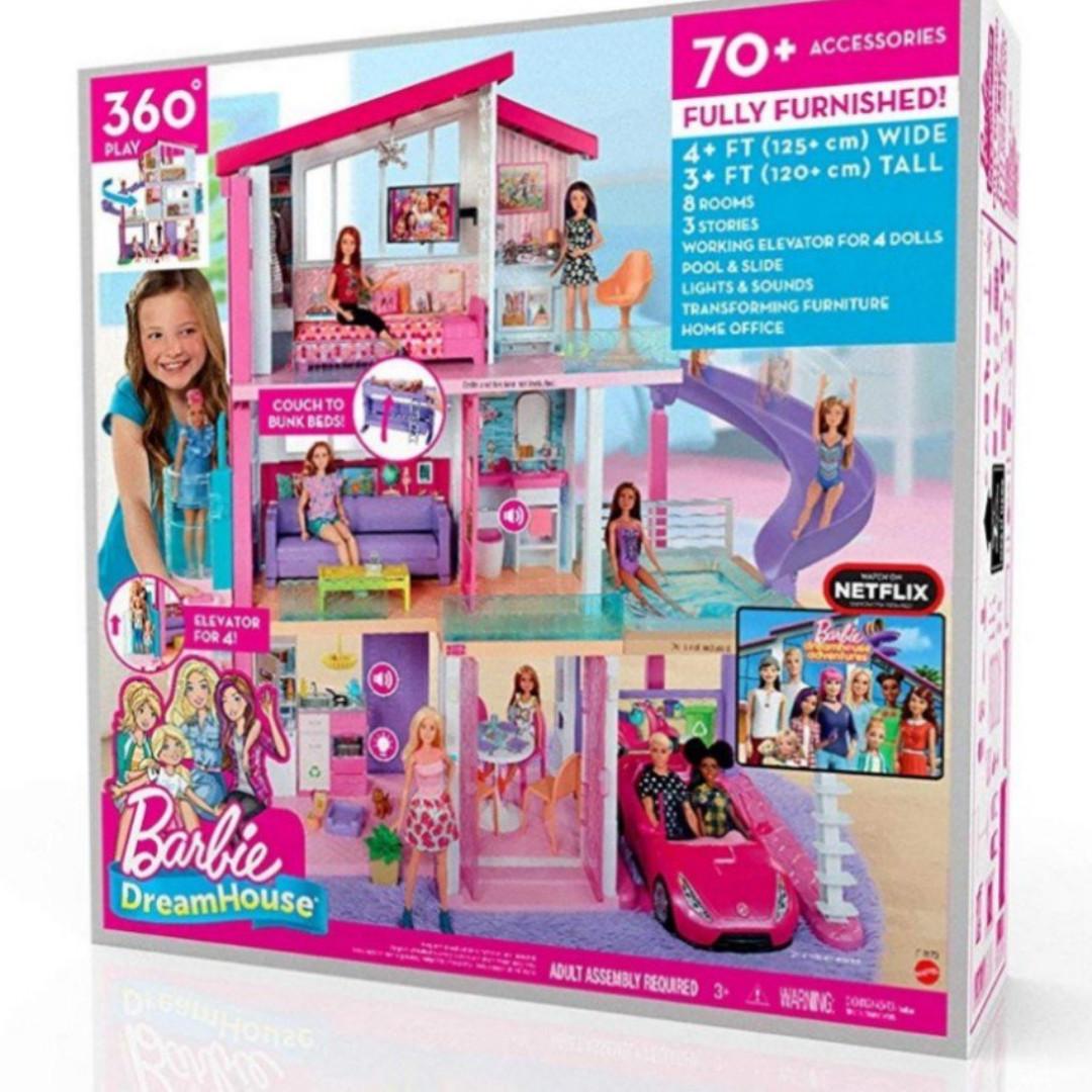 Barbie Adventure Dreamhouse Fully Furnished Three Storey House Play Set with Slide Pool and Lights Sounds Hobbies Toys Toys Games on Carousell