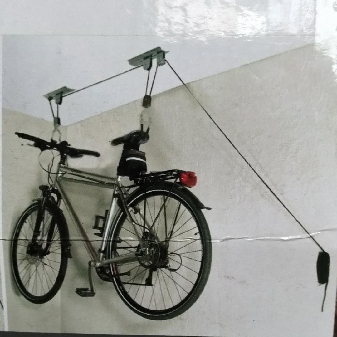 Bicycle Ceiling Mounted Hoist Pulley Rack