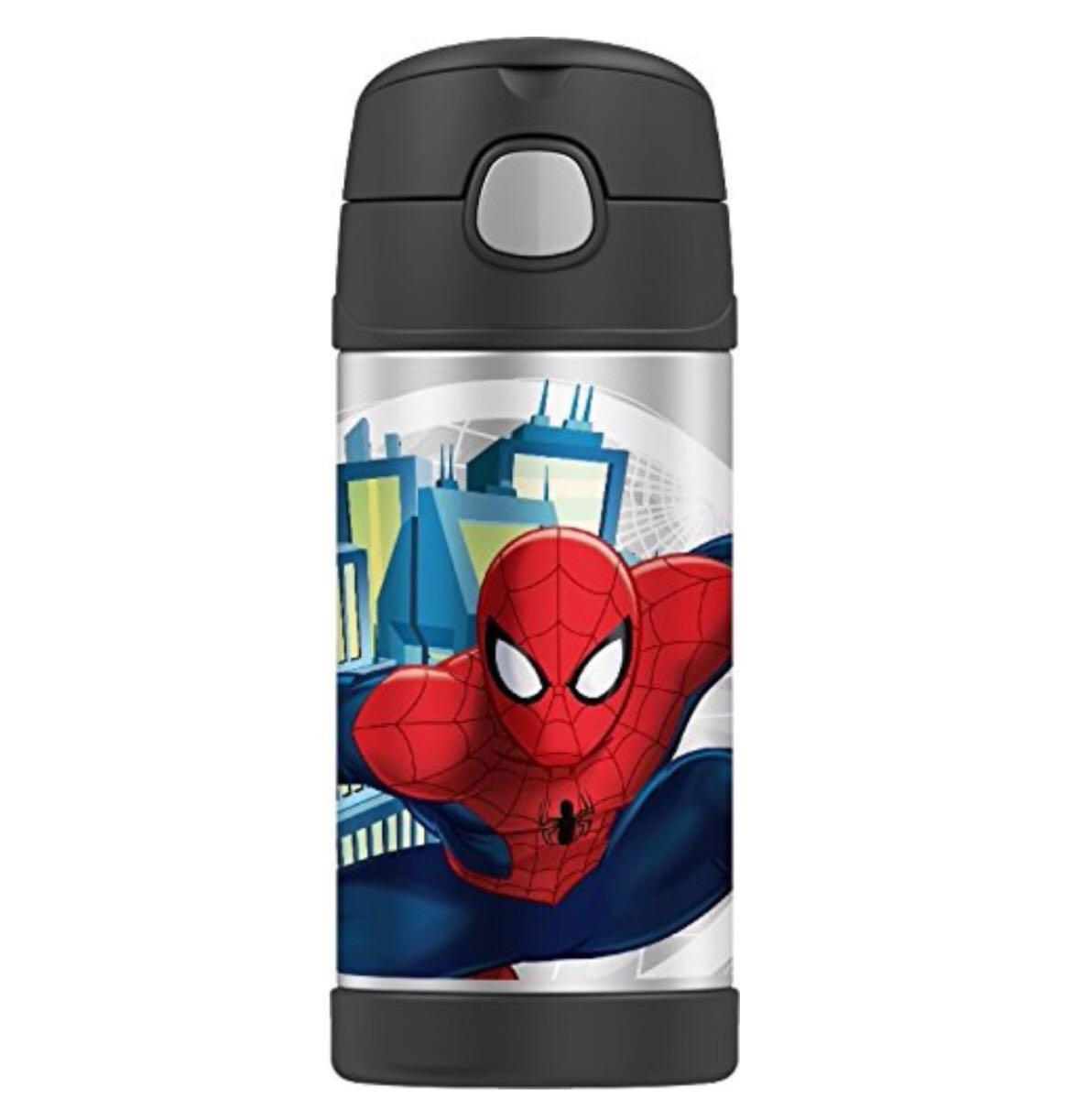 Thermos Funtainer Spider-Man 12oz Water Bottle with Pop-Up Lid New