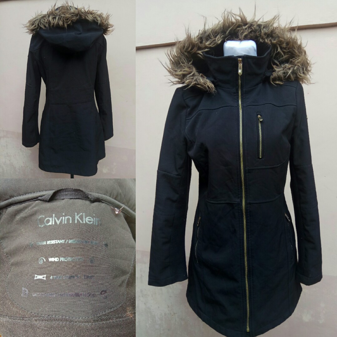 calvin klein water resistant breathable shell wind protection