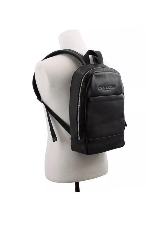 Coach Slim Backpack Calf Leather Black Bag Men s Fashion Bags Backpacks on Carousell