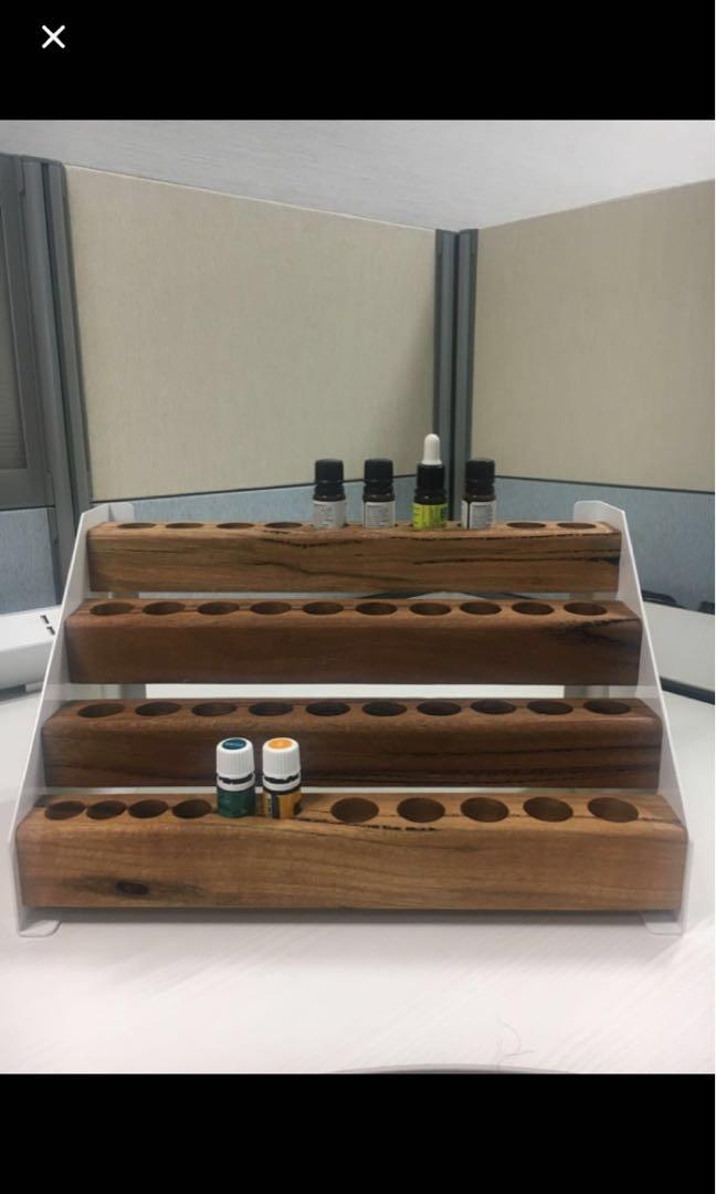 Essential oils display stand in jarrah wood, Everything Else on Carousell