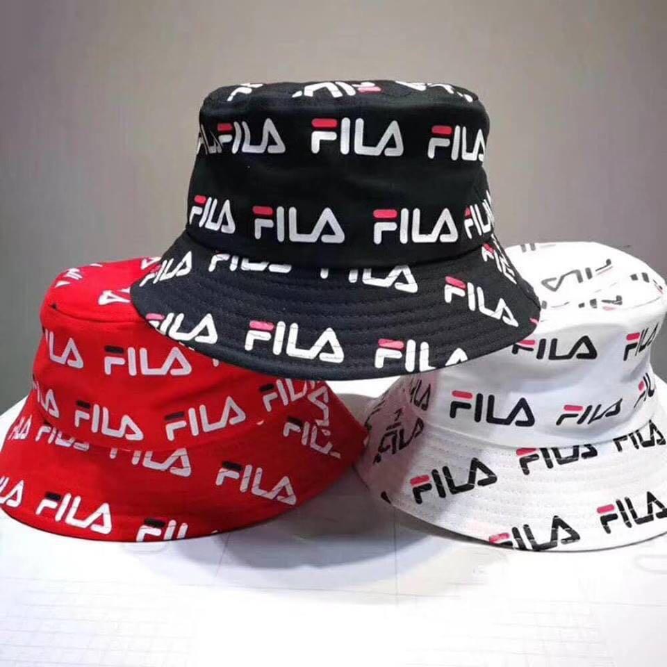 fila bucket hat red