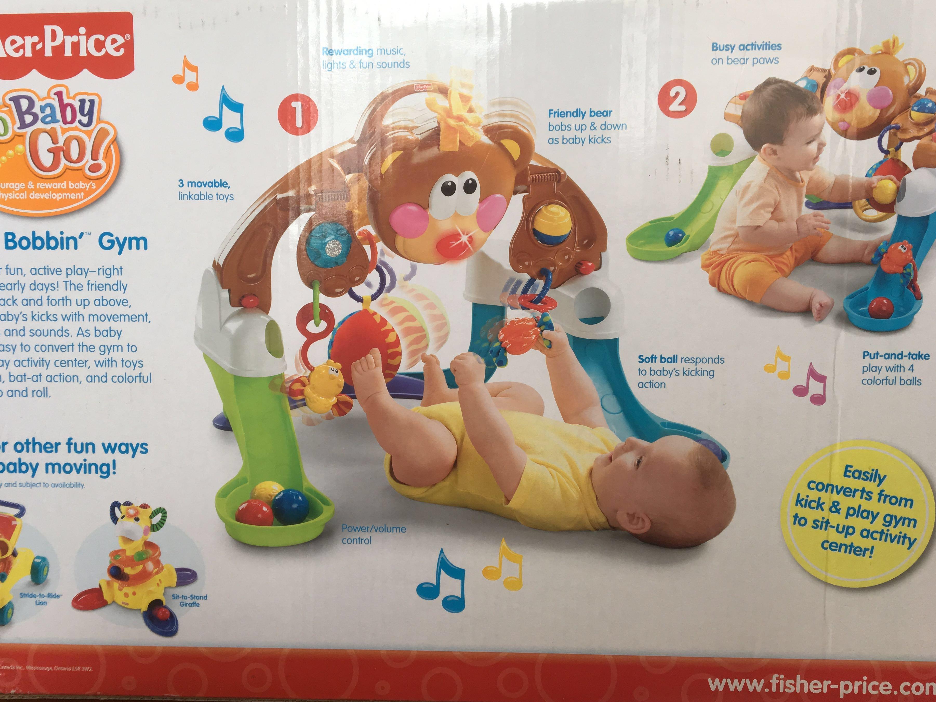 fisher price kick in bobbin bear gym