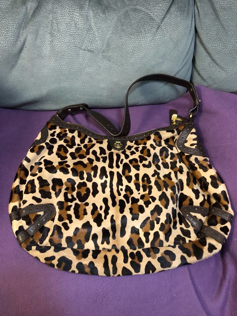 leopard print calf hair handbags